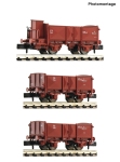 Fleischmann 6660034 - N - 3-tlg. Set Offene Güterwagen L, FS, Ep. III